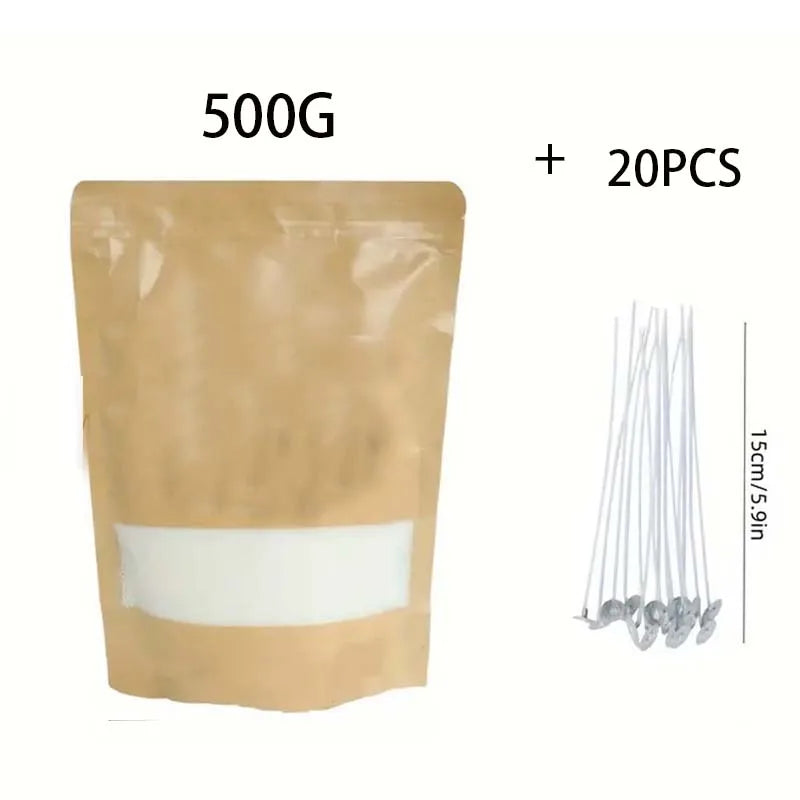 500g Pearl Sand Wax & 20 Wicks – DIY Candle Making Kit Candle Making Kit Zpaxo 500G Set
