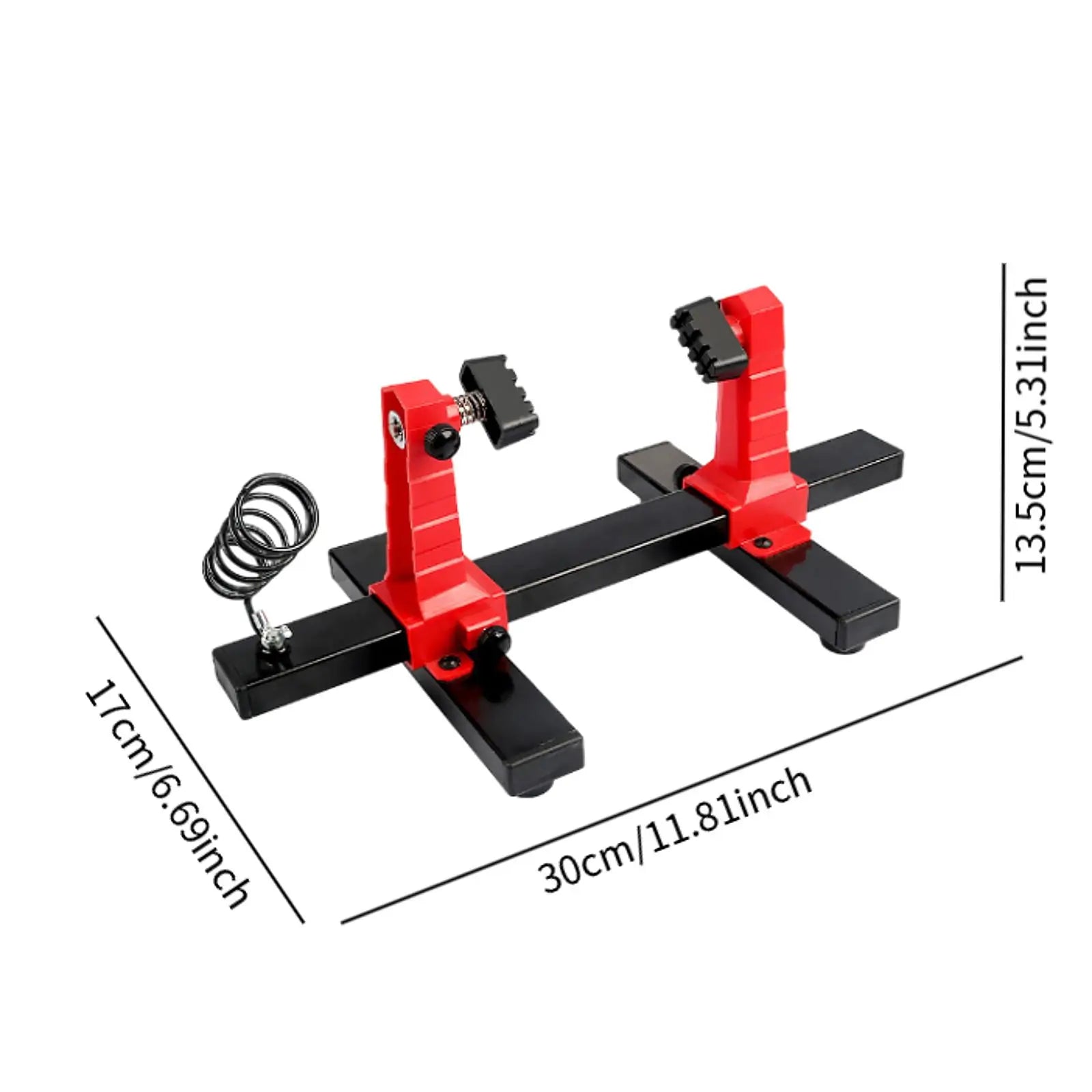Circuit Board PCB Holder Adjustable Welding Bracket 360 de Auxiliary Clamp Repair Tool Clamping Kit Heavy Duty Base Plate Zpaxo 30x17x13.5cm Red