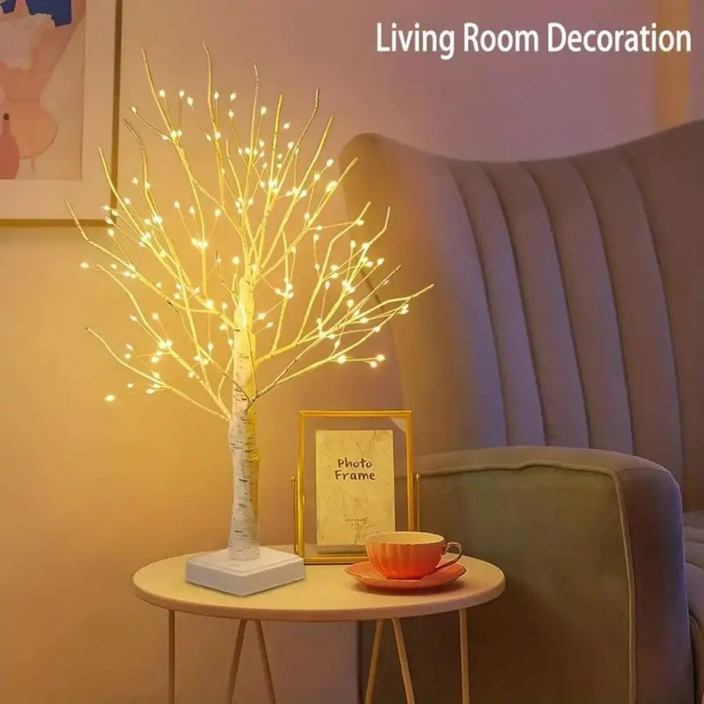 144 LED Birch Tree Lights Warm White Light USB 3AA Battery Powered Zpaxo