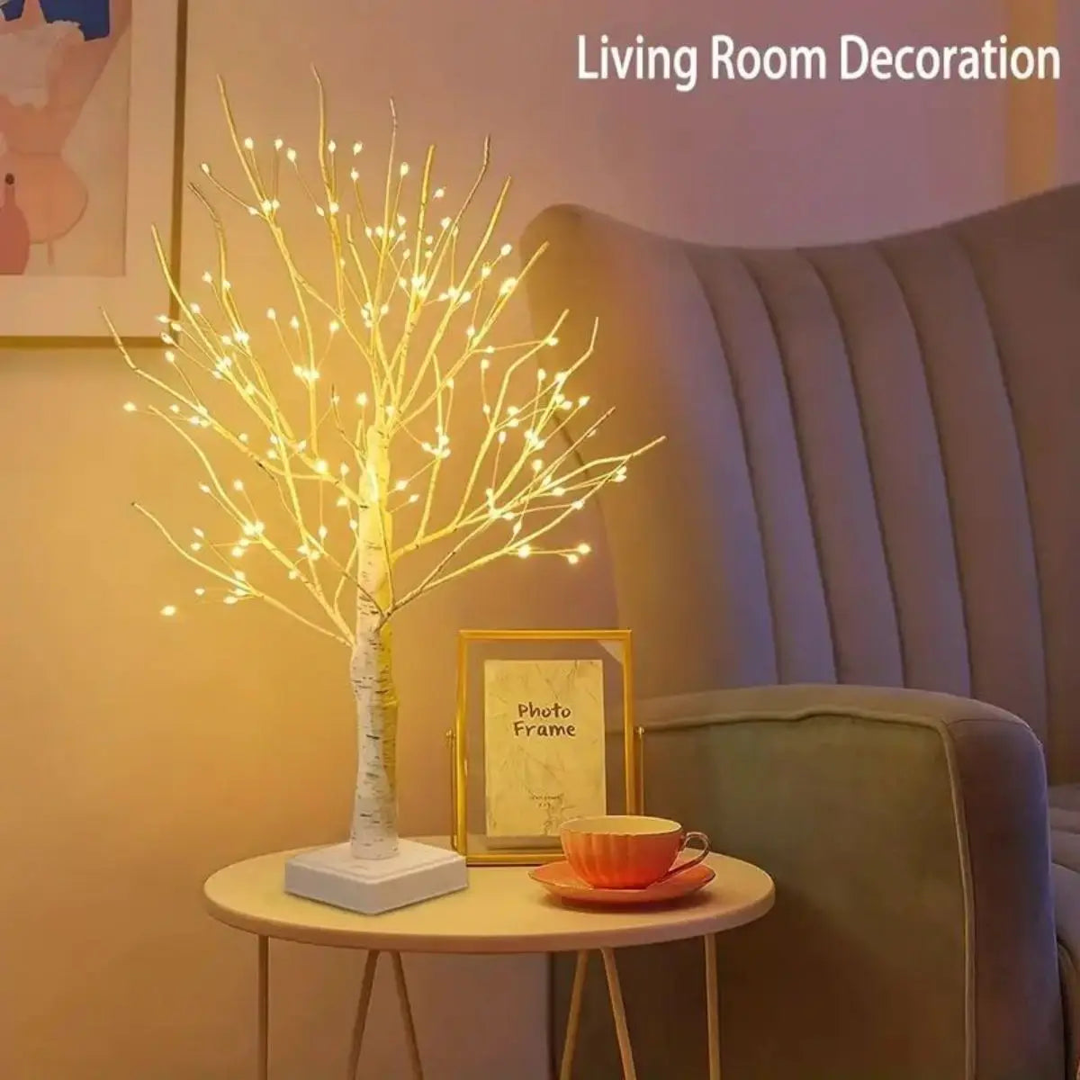 144 LED Birch Tree Lights Warm White Light USB 3AA Battery Powered Zpaxo