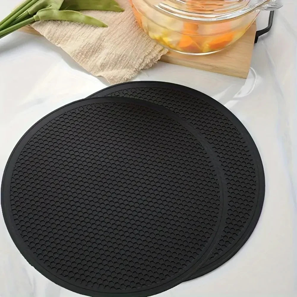 Multi-purpose Restaurant Silicone MATS Durable Kitchen Drying Zpaxo black 2PCS 30CM