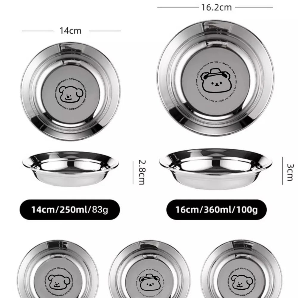 Stainless Steel Mini Plate Round Suitable Children Adults Reusable Zpaxo