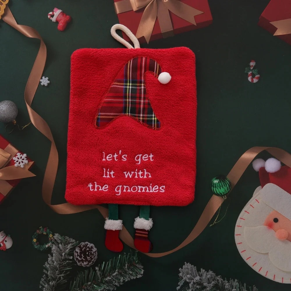 Christmas-themed Hand Towels Hanging Rings Soft Highly Absorbent Zpaxo