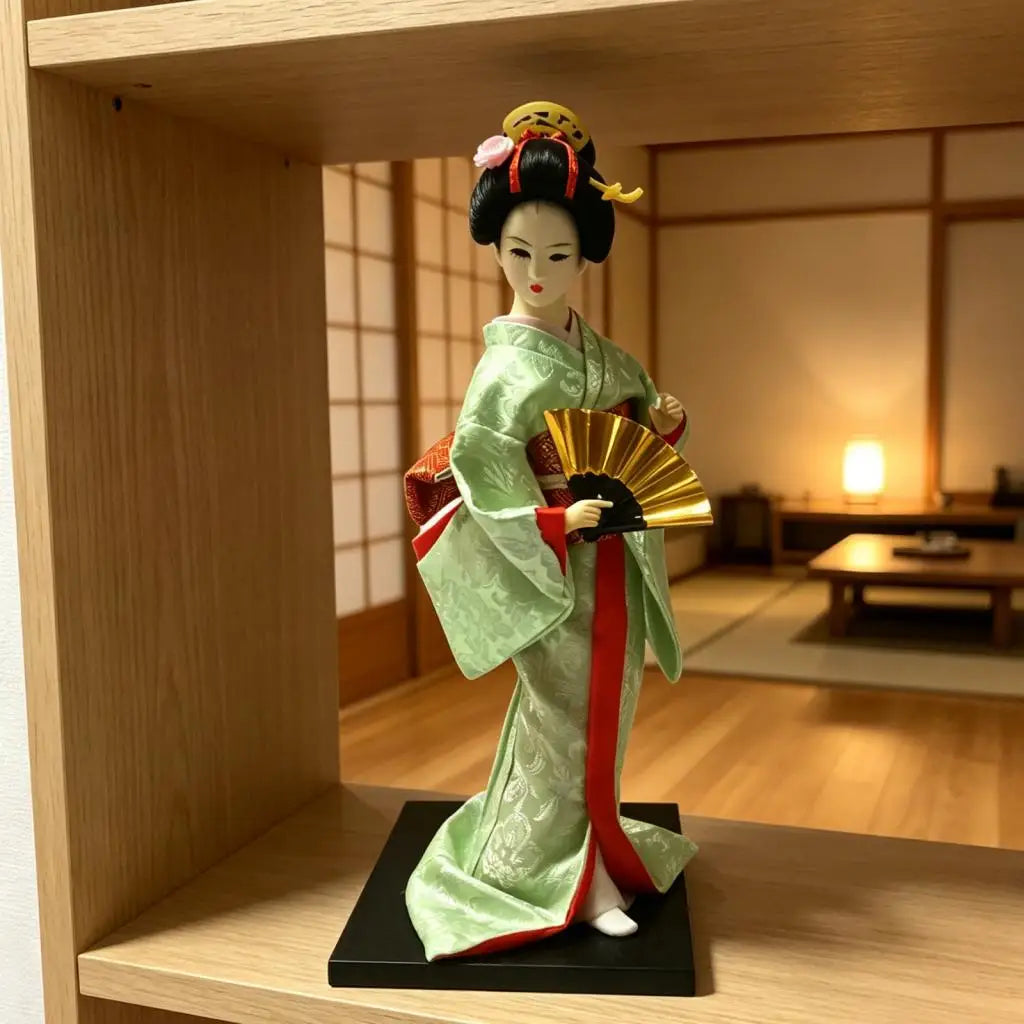Japanese Geisha Figurine Doll – 12" Kimono Collectible Ornament Collectible Figurine Zpaxo