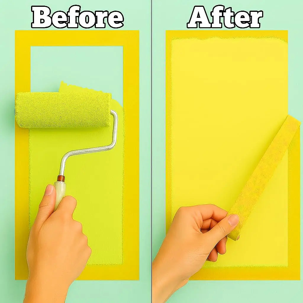 3/6Pack Yellow Painters Tape - Masking Tape ulti-Surface, Smart Adhesion, Paint Tape for DIY, Labeling, Art, Car Zpaxo