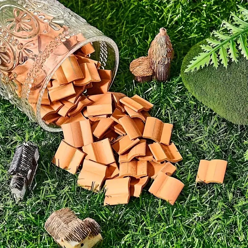 Miniature Clay Roof Tiles – Dollhouse & Model Shingles Miniature Craft Tiles Zpaxo
