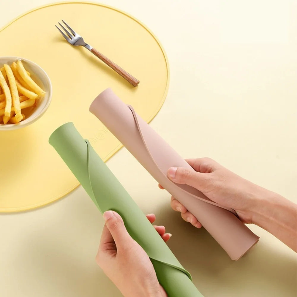 Silicone Placemats Heat-resistant Reusable Portable Waterproof Zpaxo