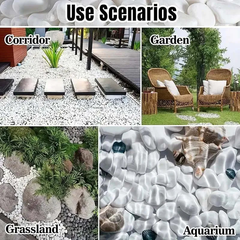 White Decorative Pebbles 500g – Natural River Rocks for Plants Decorative Garden Stones Zpaxo