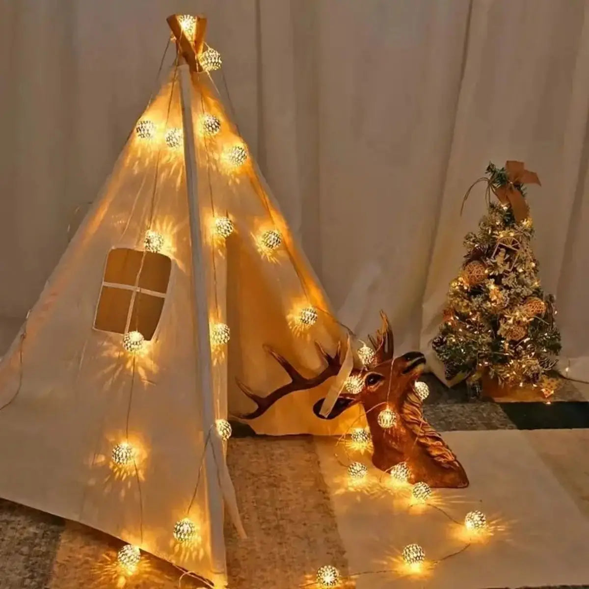 Metal String Lights Moroccan Ball Lamp Yard Light Spring Gift-NOT Zpaxo