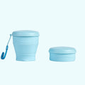 Foldable Water Cup Silicone Travel Camping Lid Suitable Zpaxo blue 180ML