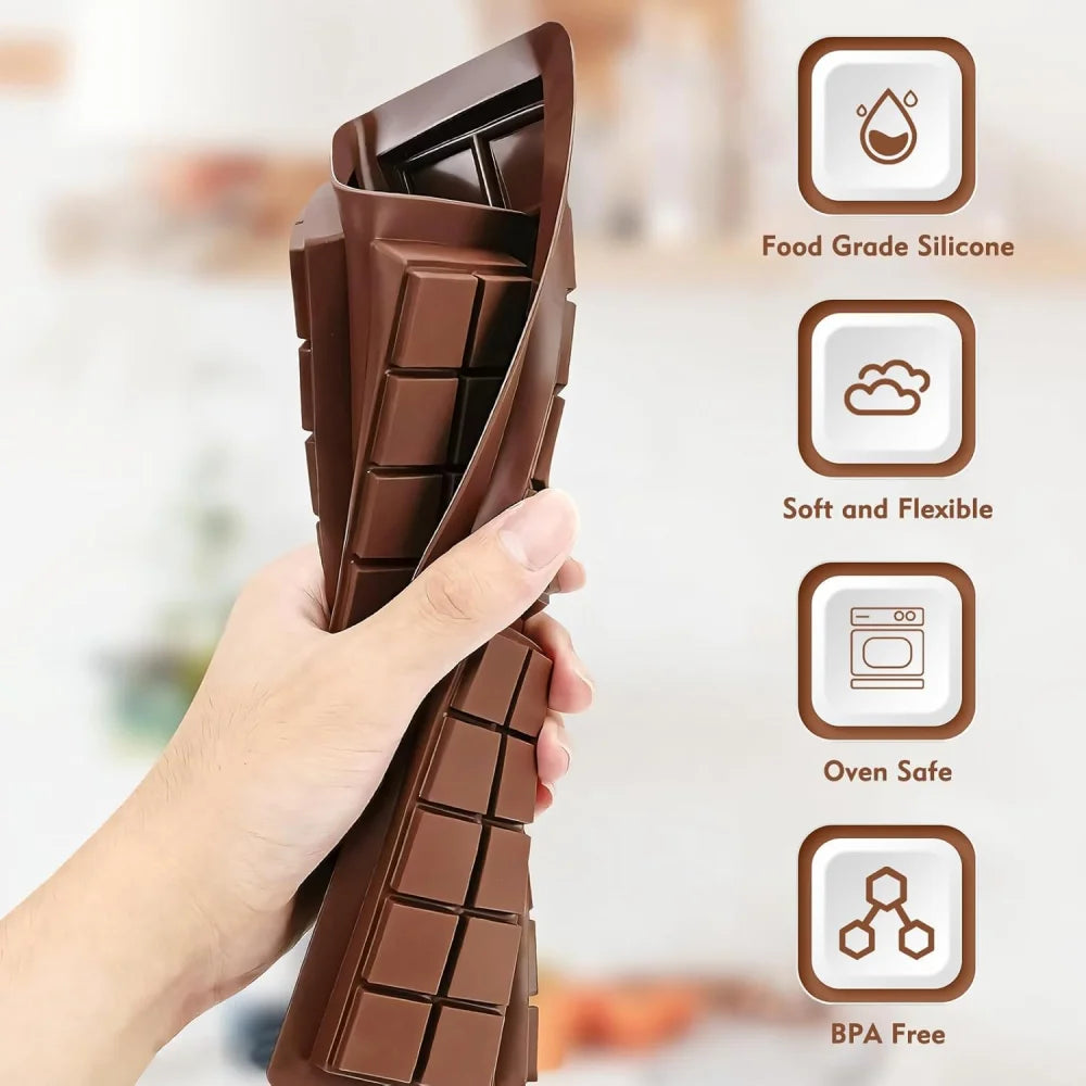 Chocolate Bar Molds Non-stick Food-grade Silicone Deep Dubai Zpaxo