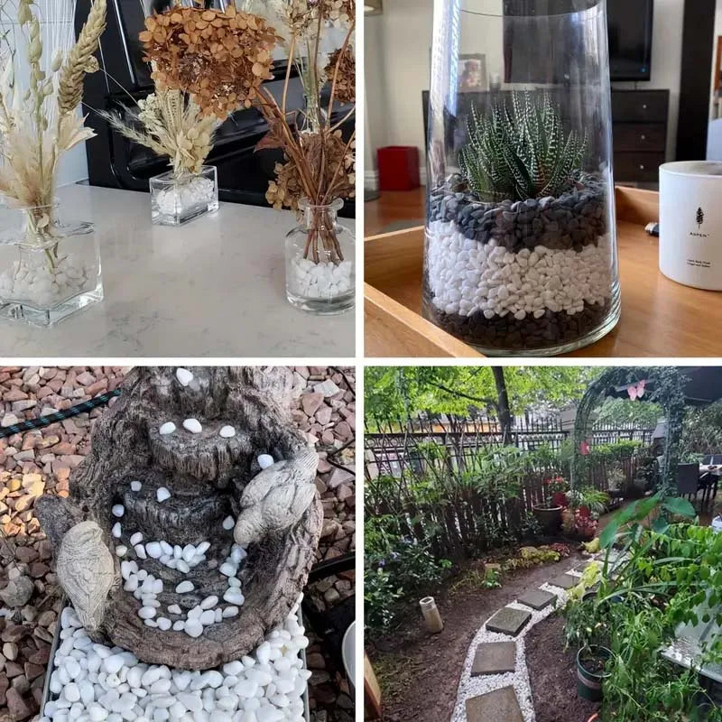 White Decorative Pebbles – Natural River Rocks for Plants & Garden Decorative Garden Pebbles Zpaxo