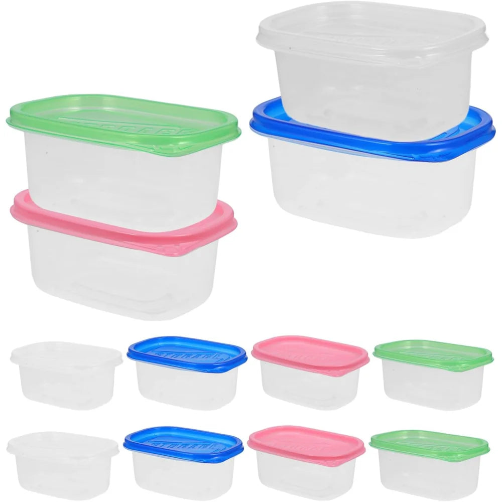 Six 709-milliliter Rectangular Plastic Food Containers with Colorful LIDS, Lunch Boxes, Suitable for Storing Fruits and Food Zpaxo