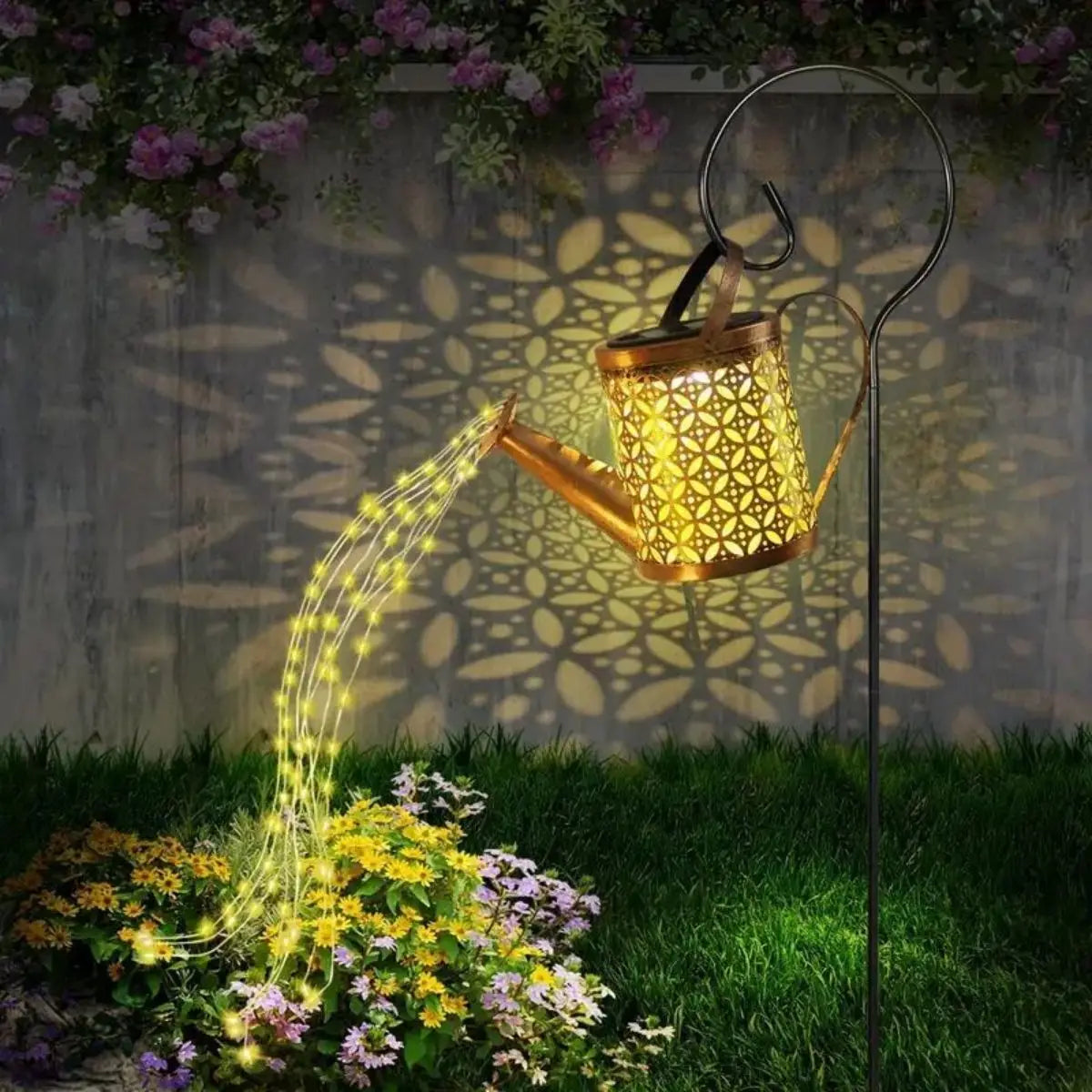 Solar Watering Can Light Hanging Kettle Lantern Waterproof Garden Zpaxo Warm White