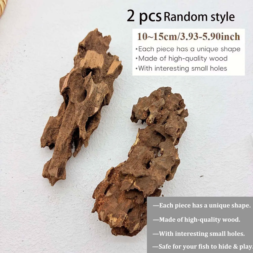 Natural Driftwood Aquarium Decor 2-Pack | Fish Tank Wood Ornament Aquarium Driftwood Decor Zpaxo style 3 2pcs