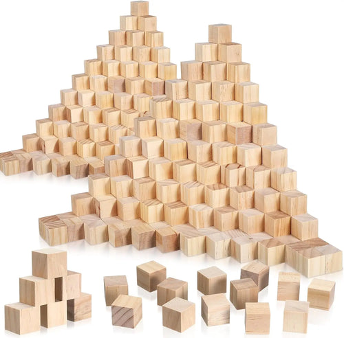 1-Inch Unfinished Wooden Cubes – 9-Pack DIY Craft Wood Blocks Wooden Craft Blocks Zpaxo