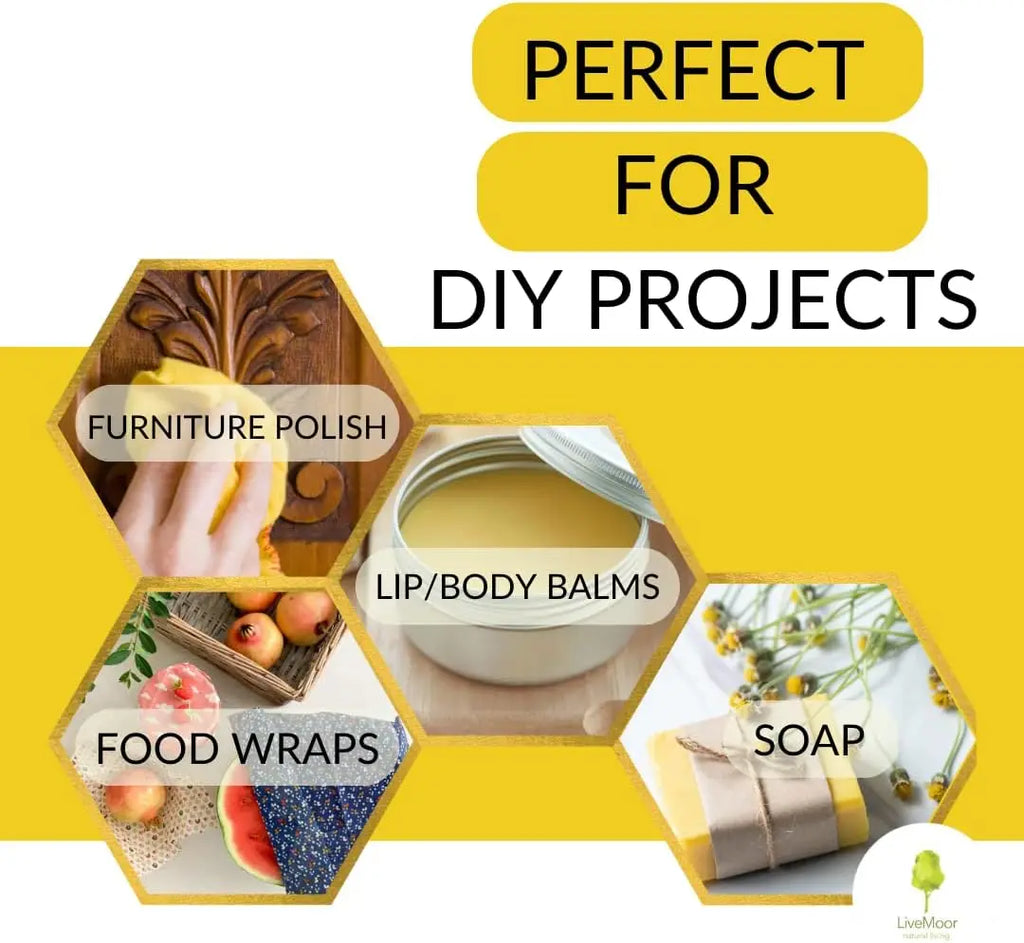 Cosmetic Grade Beeswax Bar – Candle, Soap & Lotion Making Beeswax Craft Block Zpaxo