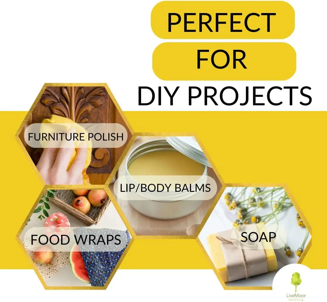 Cosmetic Grade Beeswax Bar – Candle, Soap & Lotion Making Beeswax Craft Block Zpaxo
