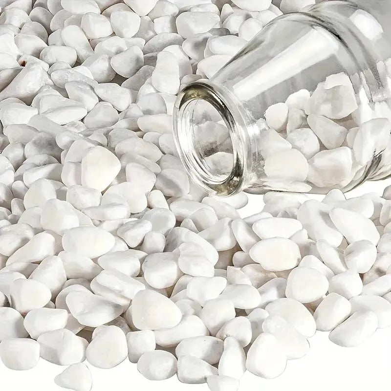 White Decorative Pebbles 500g – Natural River Rocks for Plants Decorative Garden Stones Zpaxo