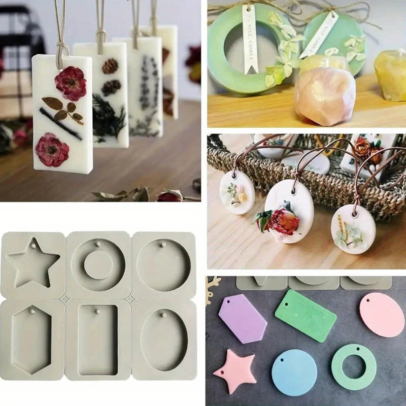 1PC DIY Silicone Clay Aromatherapy Tablets Molds Crafts Hanging Ornaments Wax Molds Flower Soap Mold Craft Accessories Zpaxo