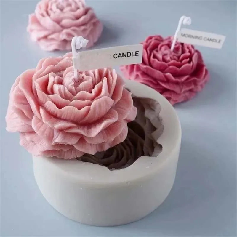 Peony Flower Silicone Mold – Soap, Candle & Resin Crafts Craft Silicone Mold Zpaxo