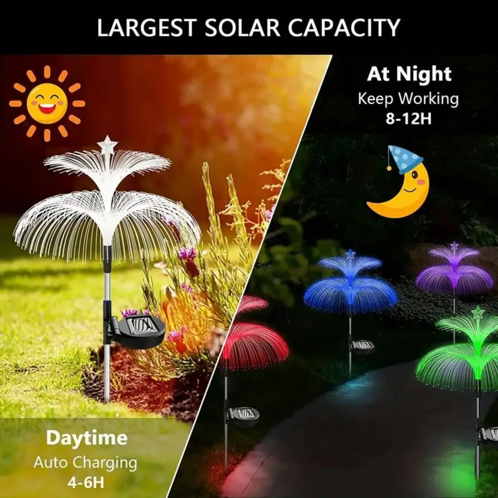 Solar Jellyfish Lamp Waterproof 7 Gradient Single Double Garden Zpaxo
