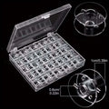 25-Piece Transparent Plastic Bobbins with Organizer Box Sewing Bobbins Set Zpaxo 1 box