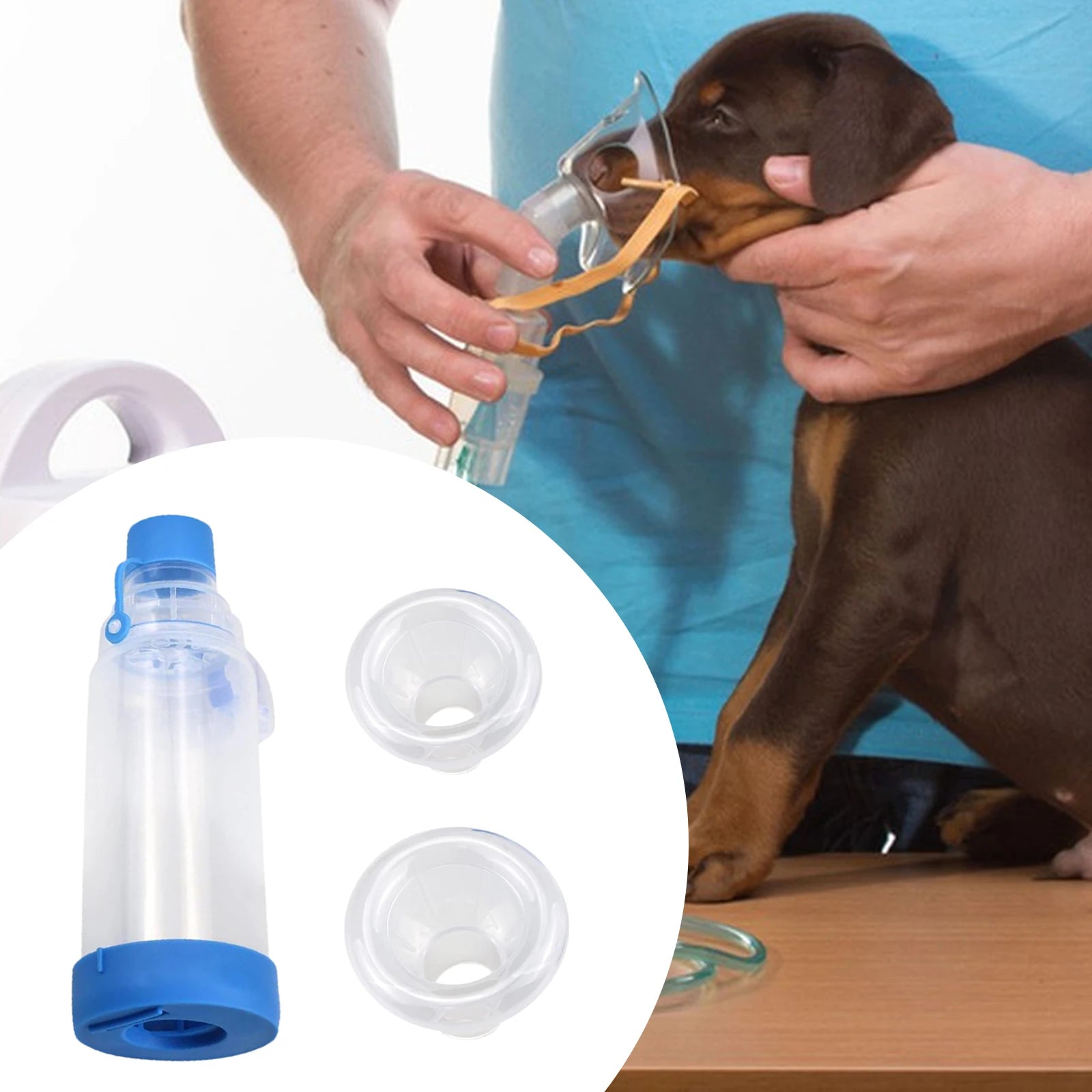 Pet Inhaler Spacer Chamber for Small Dog Pets Portable Travel Cats Use Nebulizador Inhaler Mask Animal Breathing Apparatus Zpaxo
