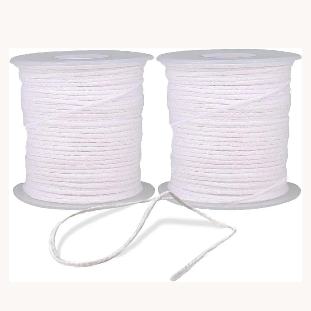 2 Rolls Candle Wick 61m Cotton Candlewick Core Braided Wick for Candle DIY and Making Zpaxo