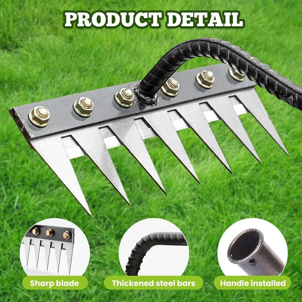 5/6/7/8 Tines Weed Puller Tool Garden Weed Pulling Tool Rake Alloy Steel Hand Weeder Tool Weed Remover Tool for Farm Backyard Zpaxo
