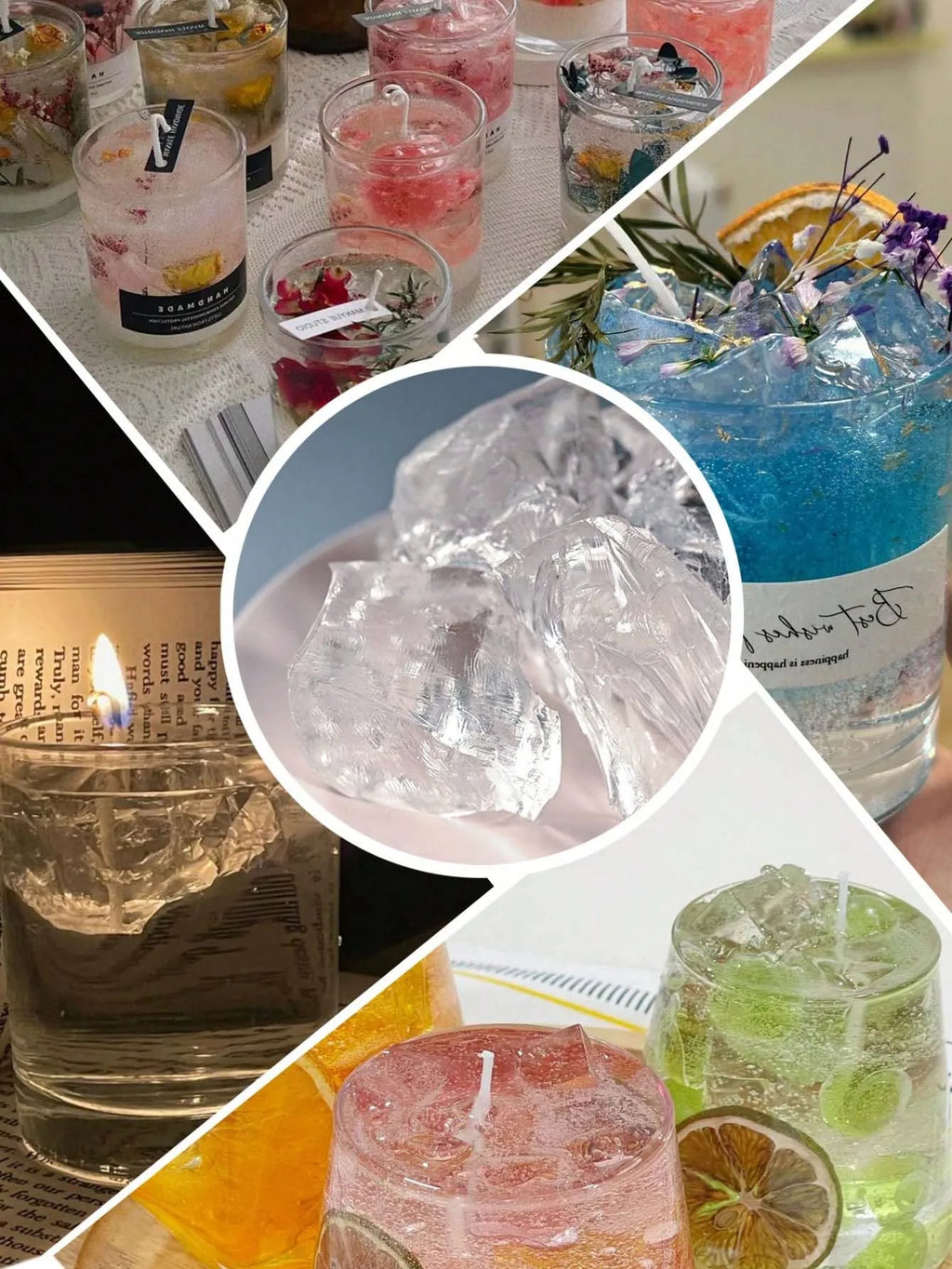 100g/500g/1kg Transparent Jelly Wax, Handmade Candle Making Gel Wax, Crystal Gel Wax For Candle Making Handmade candle making Zpaxo