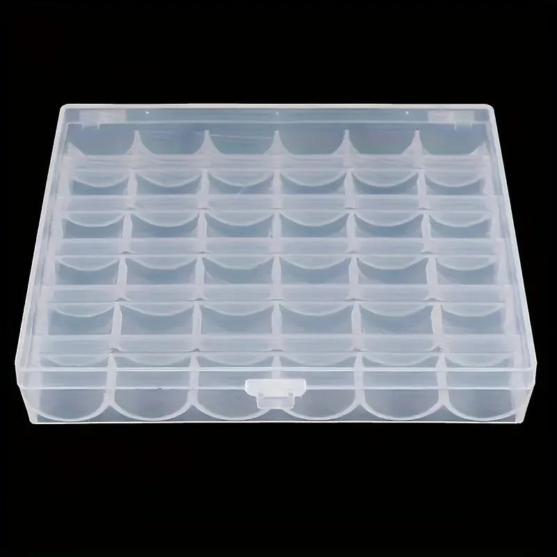 36-Grid Clear Bobbin & Thread Spool Storage Organizer Case Bobbin Storage Organizer Zpaxo without Bobbin