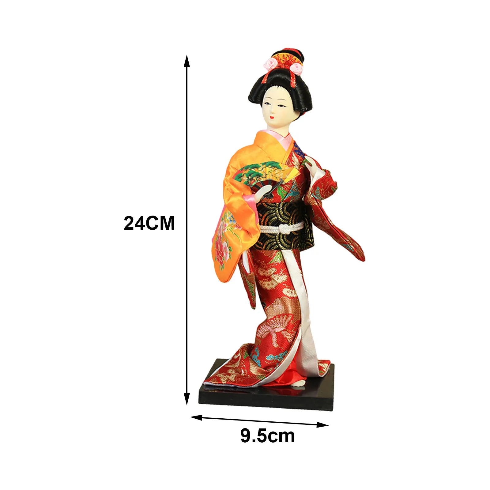 Japanese Geisha 9" Free Standing Oriental Ancient Kabuki Girl Statue Kimono Dolls Ornament for Shelf Table Home Office Decor Zpaxo Style V