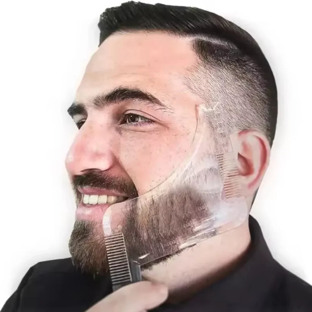 1PC Men Beard Styling Template Stencil Beard Comb for Men Lightweight and Flexible Fits All-In-One Tool Beard Shaping Tool Zpaxo