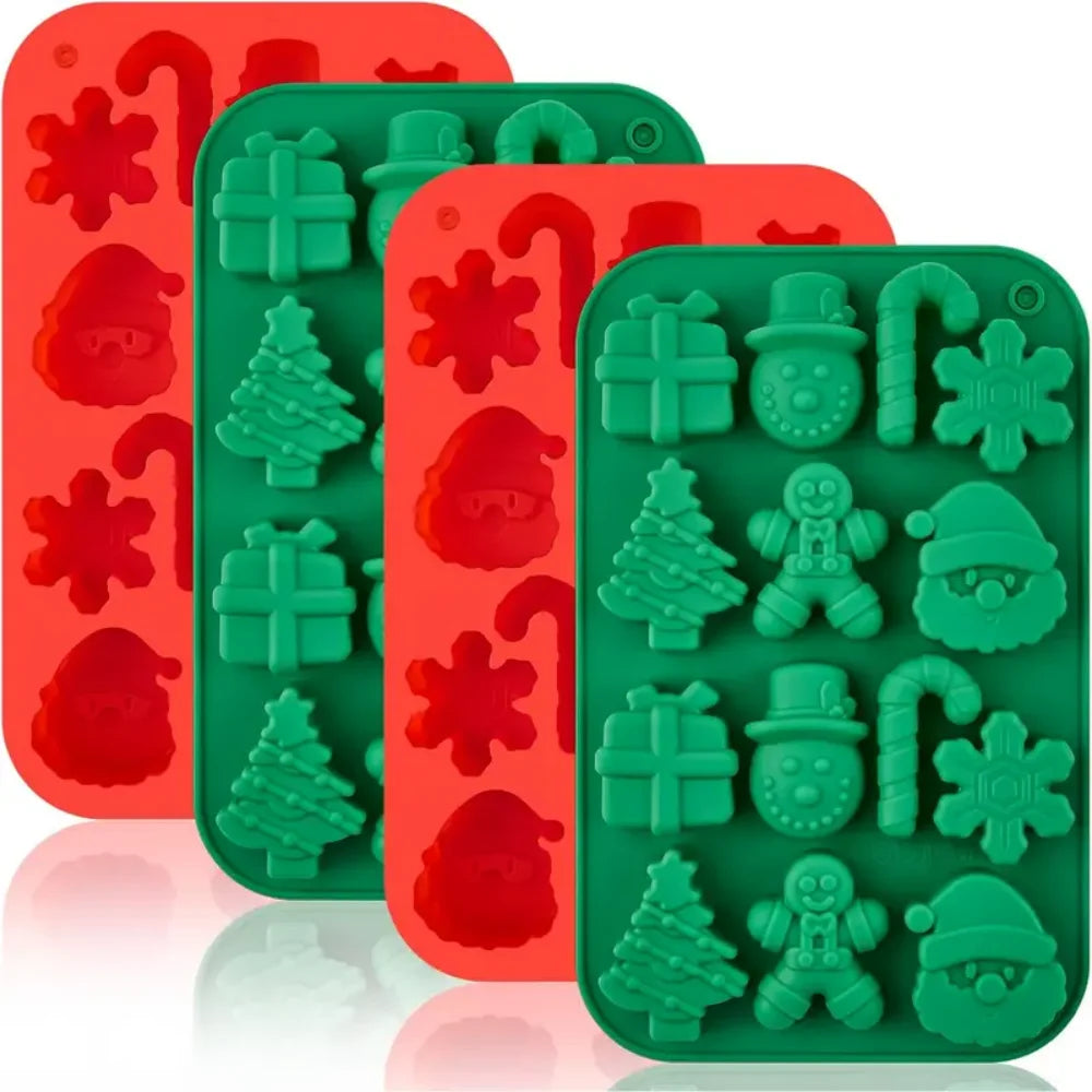 Christmas Silicone Chocolate Molds Candy Baking 3D Snowflake Canes Zpaxo