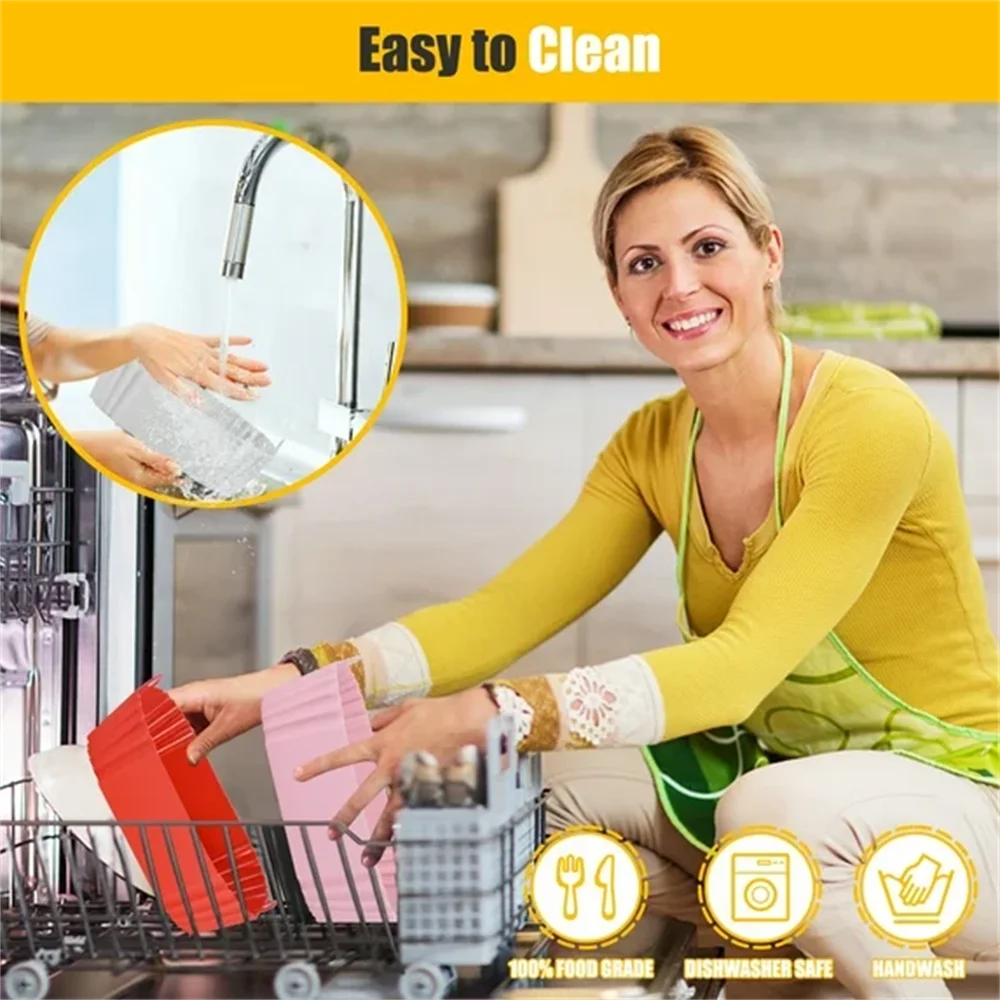 Silicone Air Fryer Liners Reusable Square Fryers Replacement Zpaxo