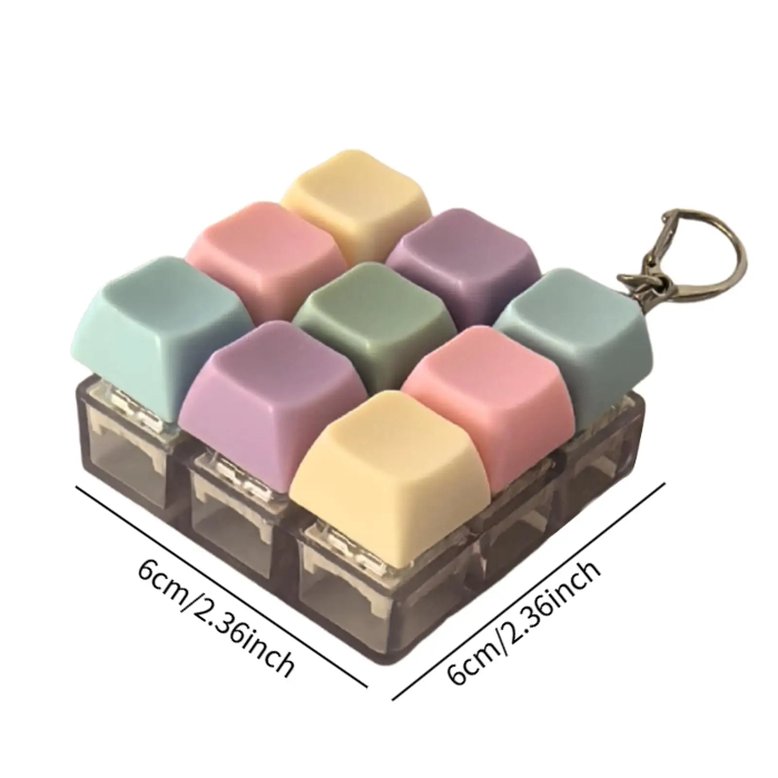 9-Key Fidget Keyboard Keychain – Stress Relief Toy for Adults Fidget Keychain Toy Zpaxo 9 key