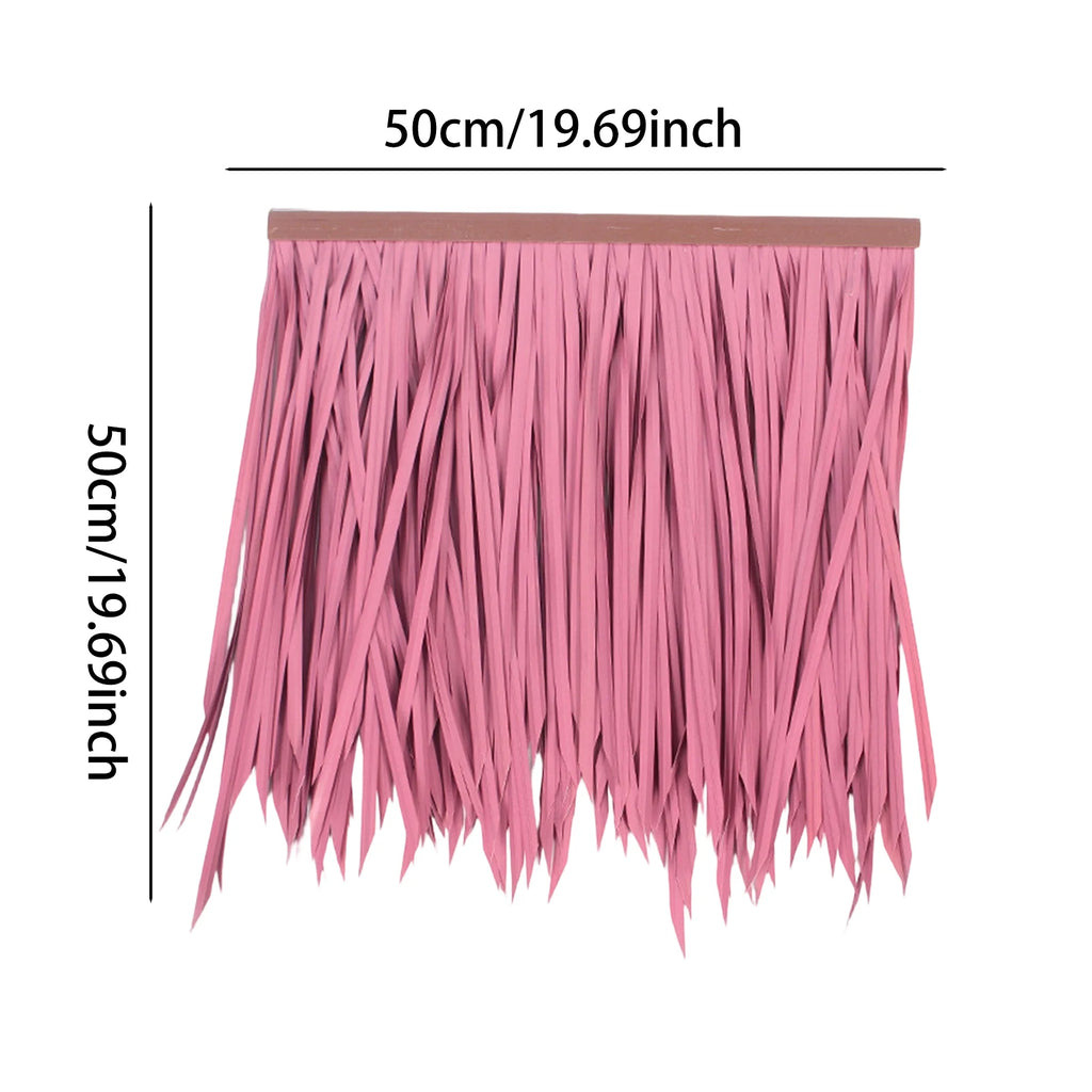 Grass Artificial Thatch Roofing for Outdoor Garden Patio Umbrella Cover 1mx50cm Straw Roof Thatch Simulation Panel Palm Thatch Zpaxo Pink