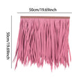 Grass Artificial Thatch Roofing for Outdoor Garden Patio Umbrella Cover 1mx50cm Straw Roof Thatch Simulation Panel Palm Thatch Zpaxo Pink