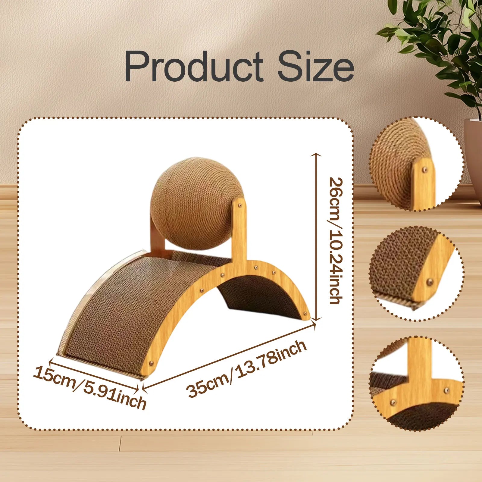 Cat scratching ball with Cat Scratch Post, Cat Training Interactive Toy for cats and kittens, Cat Sisal Scratcher Rotatable ball Zpaxo