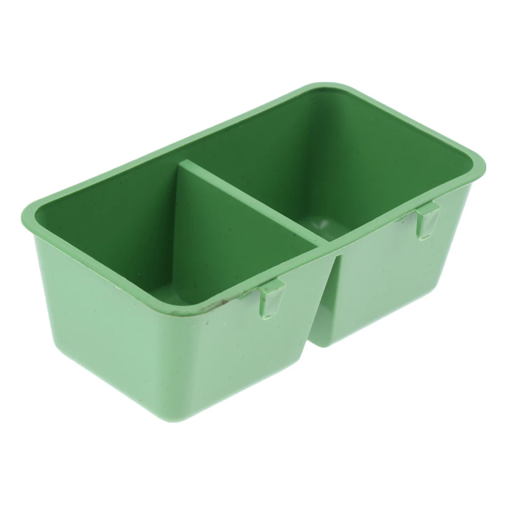 10-20PCS Bird Feeder Bird Parrot Food water Feeding Bowl 2 in 1 Green Plastic Bowl Cups Pigeons Feeding Feeder Food Dispenser Zpaxo