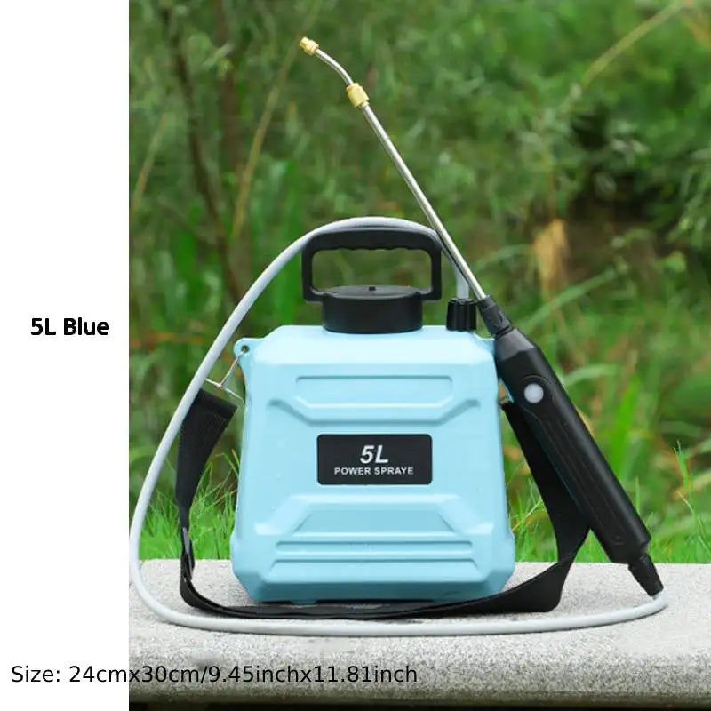 5L-8L Shoulder Electric Sprayer Pot with Telescopic Rod, 3 Nozzle for Garden Lawn Plant Watering Handheld Pesticide Sprayer Zpaxo 5L Blue 120 Mins