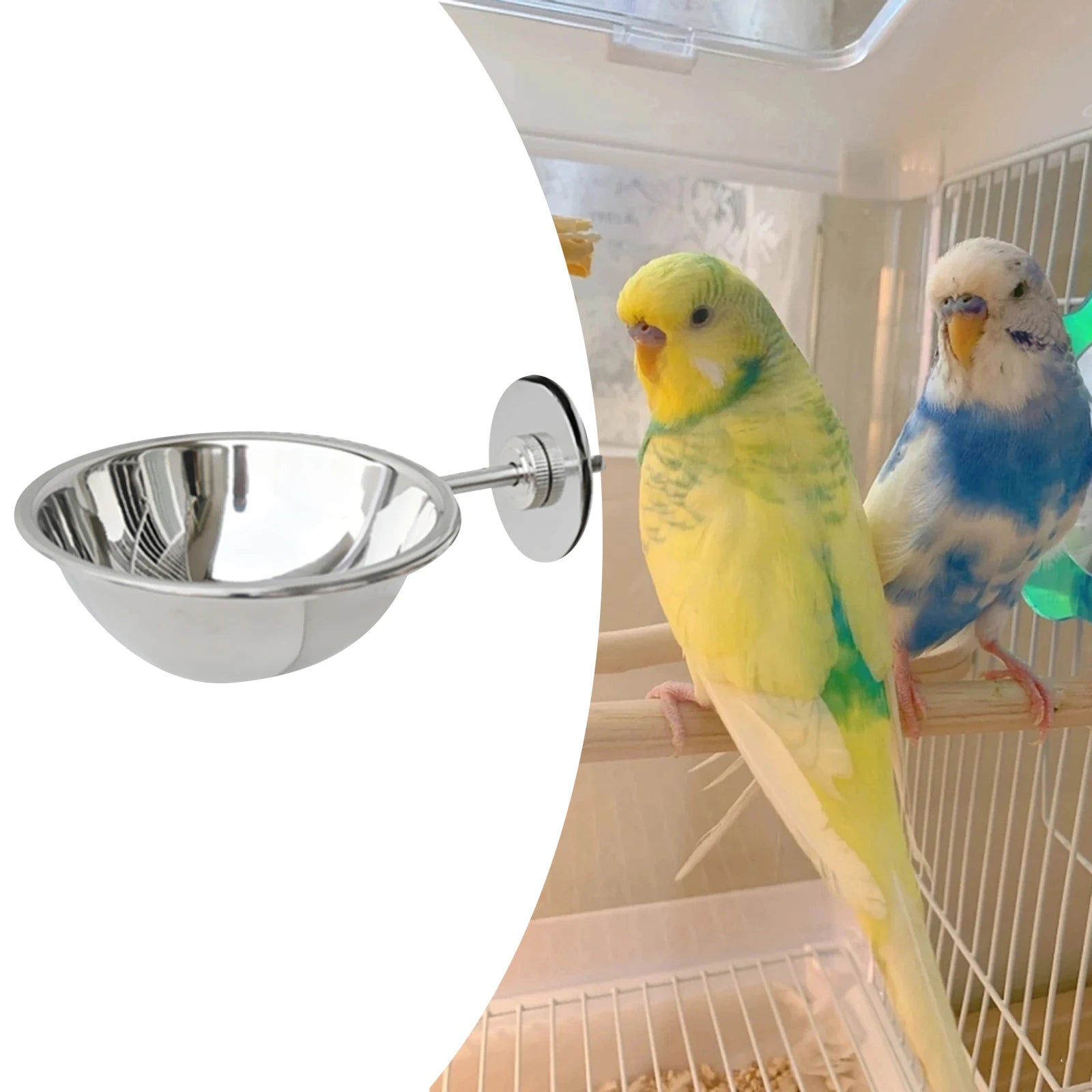 Bird Cage Feeding Bowl Clamp Detachable Portable Feeders Small Animal Zpaxo