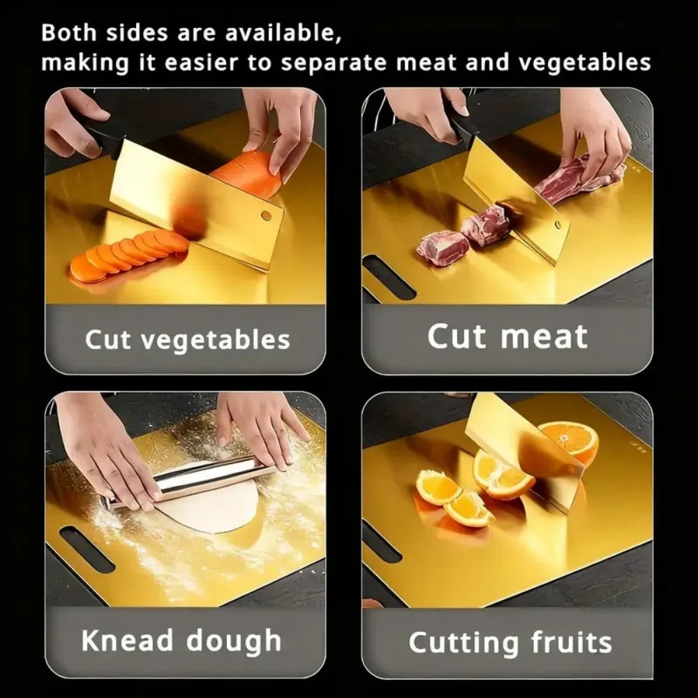 Kitchen Stainless Steel Chopping Board Suitable Cutting Meat Fruits Zpaxo