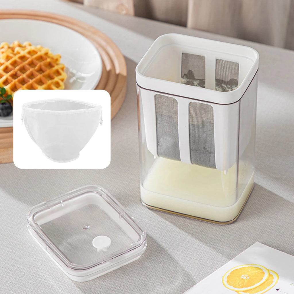 400ML Yogurt Strainer Maker whey separator with Mesh Jar Lid Kitchen Tools Yogurt Filter Food Strainer for Desserts Cheese Zpaxo
