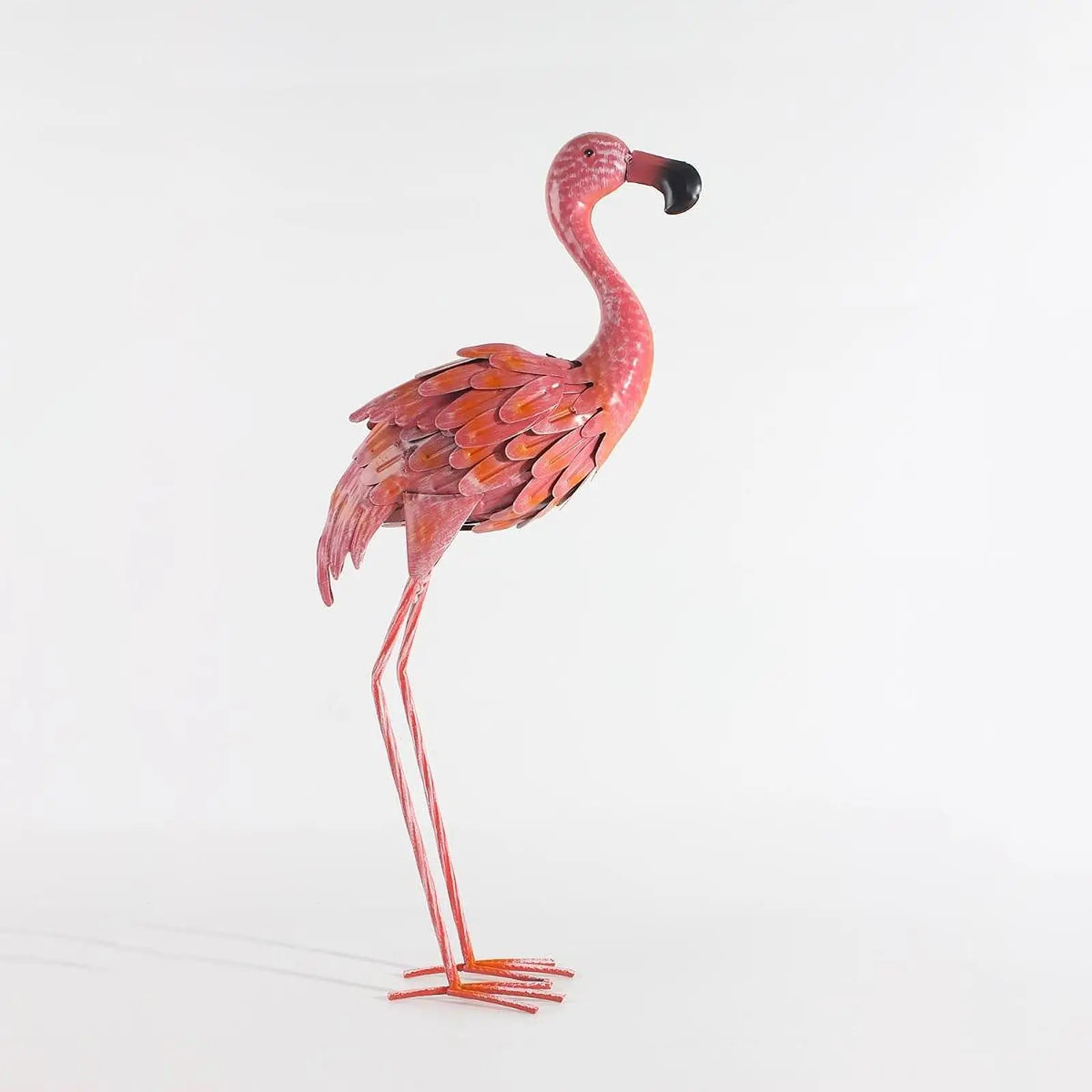 Metal Versatile Animal Figurines Gifts Pink Crafts Flamingo Statue for DIY Landscape Ornament Outdoor Courtyard Balcony Garden Zpaxo