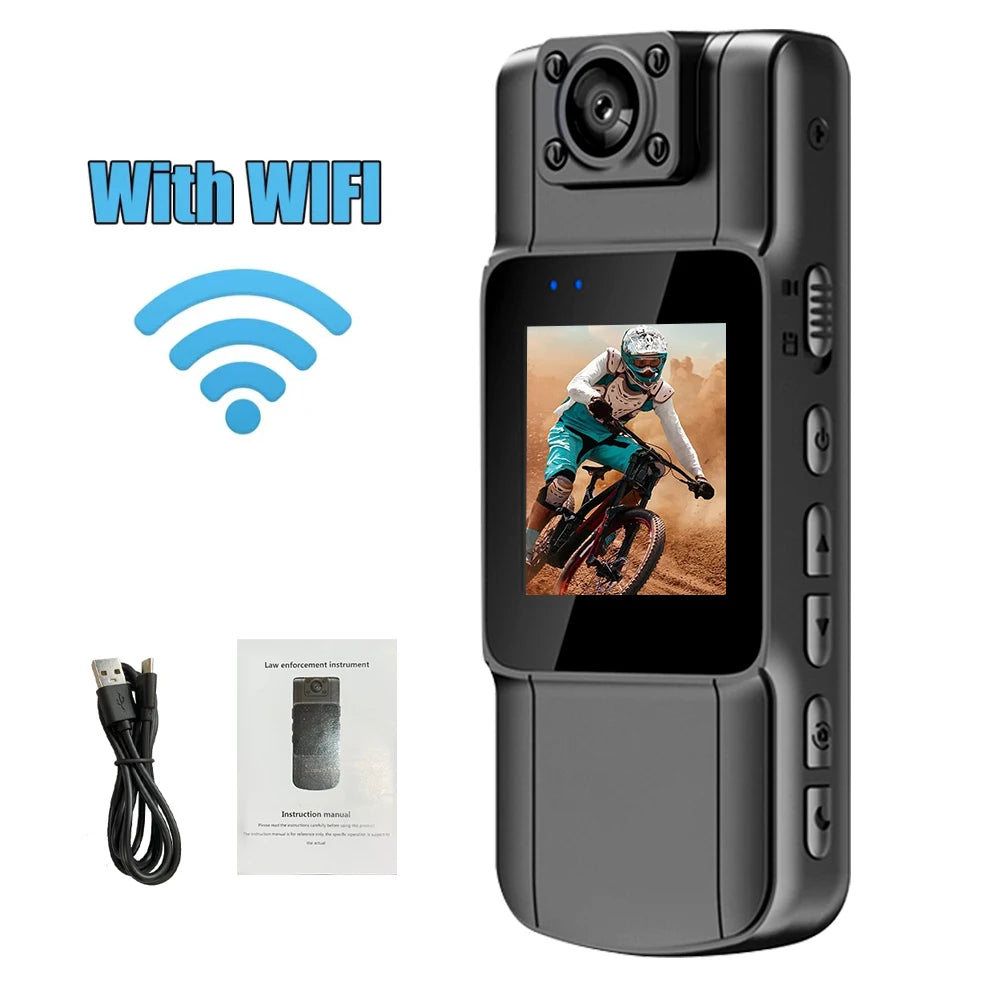 4K 1080P HD Wifi Mini Camera Handheld Back Clip Law Enforcement IR Night Vision Smart Portable Camera Car Recorder Zpaxo 4K WIth WIFI Add 32GB