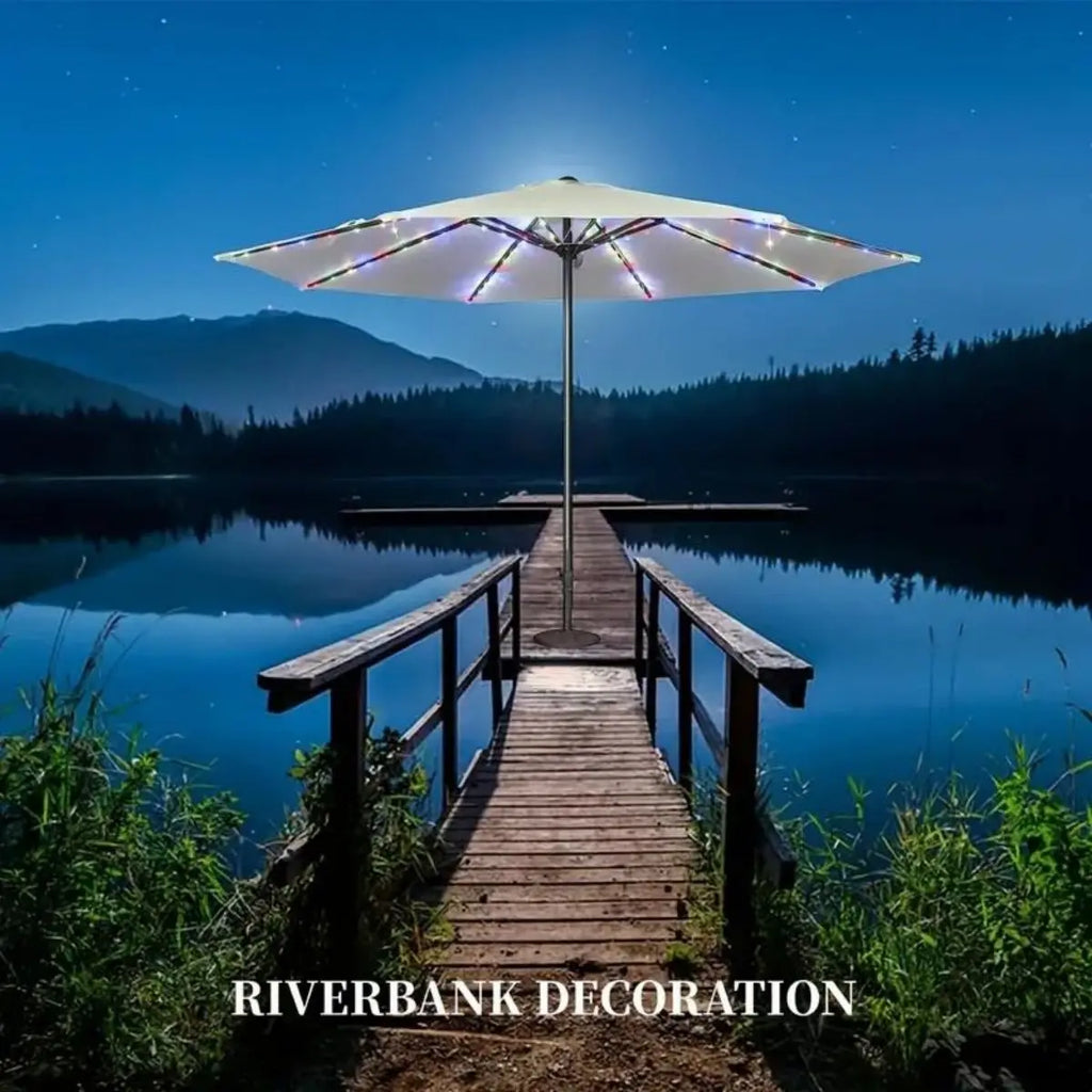 Light Up Patio Yard Umbrella Battery Powered 104 LED Outdoor Zpaxo