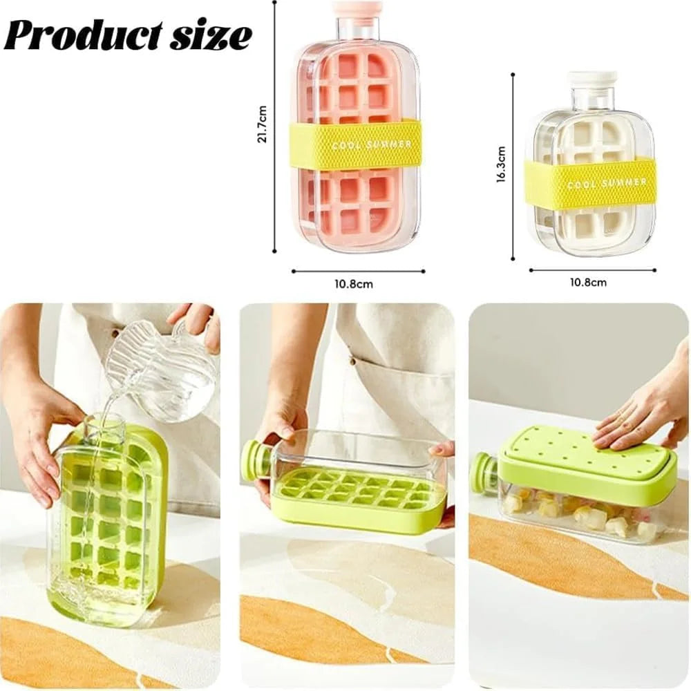 Ice Cube Bottle Straw 1 Touch-free Push-type Making Easy Release Zpaxo