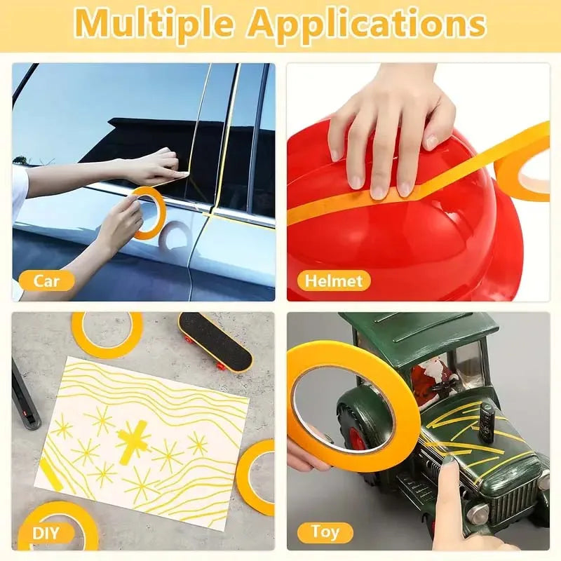 Yellow Paper Masking Tape for Nail Art, Painting, Spray Masking, and Fashion Design Draping, 3/6ROLL Zpaxo